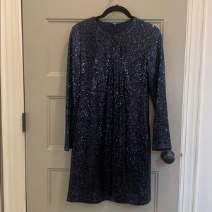Vince Camuto navy sequin cocktail dress